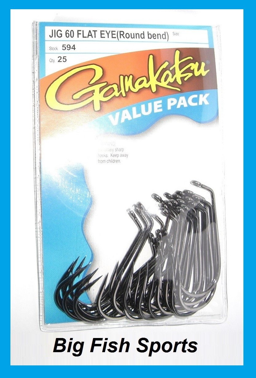GAMAKATSU 604 Jig Hooks 90 Degree Heavy Wire Round Bend 25 Pack PICK