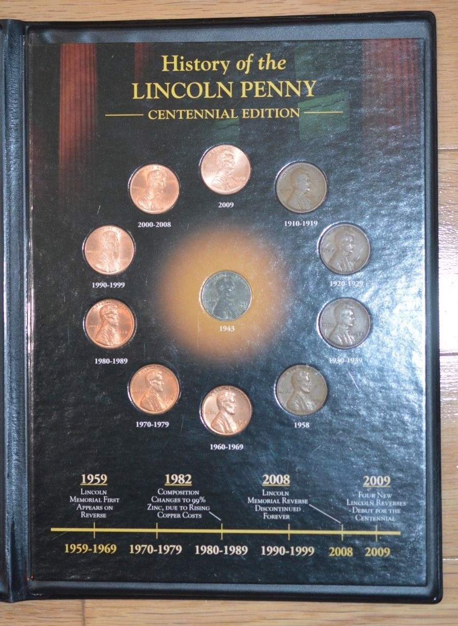 The History of the Lincoln Penny in Beautiful Display Case -By The Franklin Mint