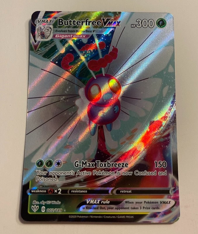 Pokémon TCG Butterfree VMAX Darkness Ablaze 002/189 Holo Ultra Rare