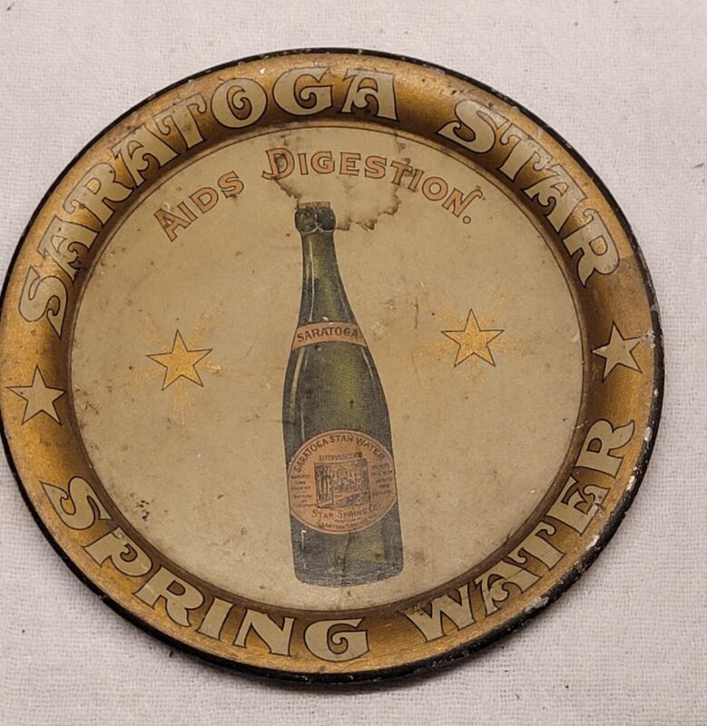 SARATOGA STAR SPRING WATER ADVERTISING TIP TRAY AIDS DIGESTION NEW YORK NICE 