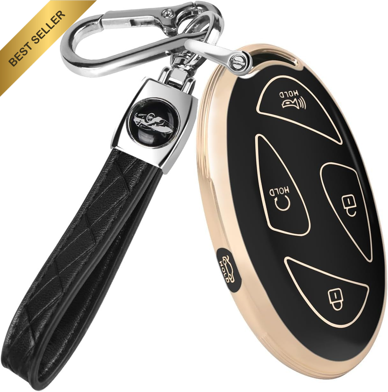 Car Key Case Protector with Leather Keychain Compatible with Hyundai Ioniq 6 Gra
