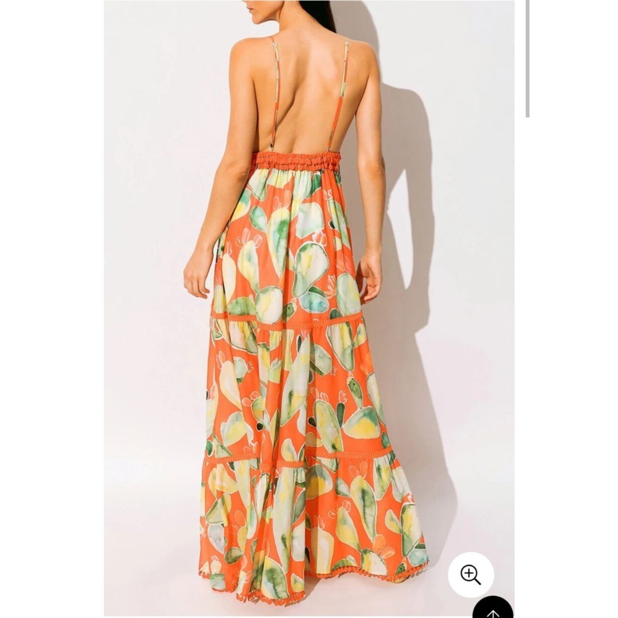 Pre-owned Charo Ruiz Ibiza Maxi Dress M Salamanca Terra Fruits Orange Cotton Resort Summer