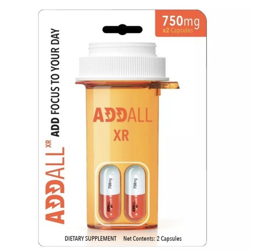 AddAll XR 750mg,Energy Focus Concentration, 12 Packs -24 Capsules FREE FAST SHIP 1