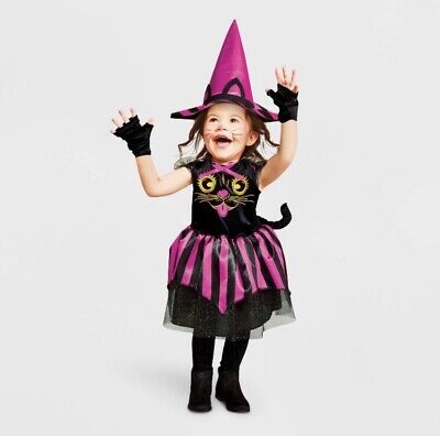 Toddler Pink Cat Witch Halloween Costume Dress 4T-5T - Hyde & EEK! Boutique Kids