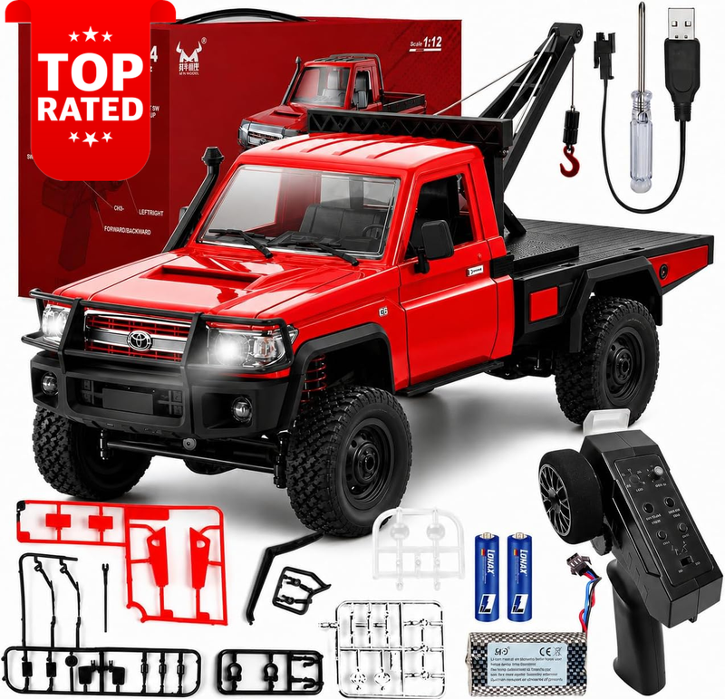 MN82T RC Rock Crawler Truck 4X4 Off Road Climbing Pickup 1/12 Scale LED Lights