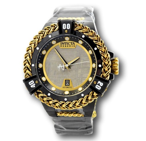 Pre-owned Invicta Reserve Hercules Automatic Men's 53mm Meteorite Dial Black Watch 34324