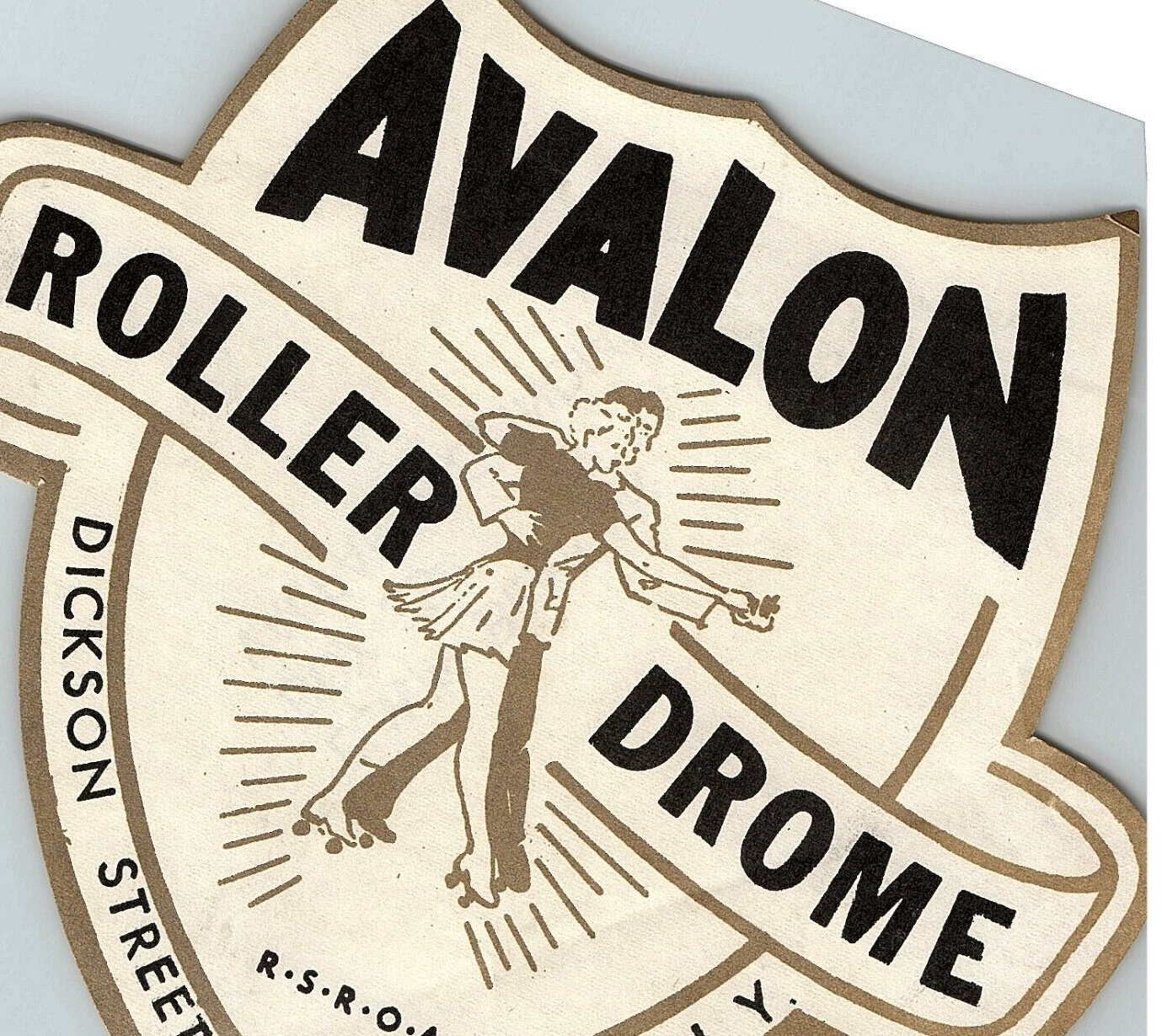 1930's-50's Avalon Roller Drome Newburgh, NY Skating Label Dickson Street