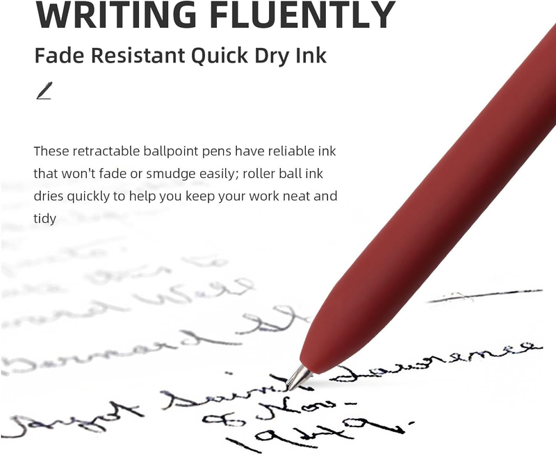 Gel Pens, 5 Pcs 0.5Mm Black Ink Pens Fine Point Smooth Writing Pens with Silicon