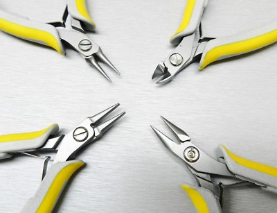 Lindstrom EX Pliers Set of 4 Flat 7490 Round 7590 Chain 7893 and 8141 Cutter