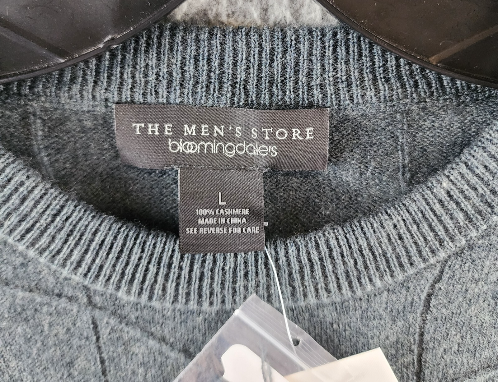 The Men's Store at Bloomingdale's Novelty Stitch Sweater Men's L Slate Green L/S - Picture 7 of 13