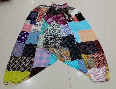 unisex baggi loose patchwork 100% cotton multicolored boho pant handmade