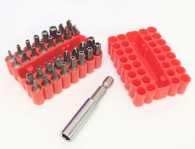 33pc Security Bit Set Tamper Proof Torque Spanner Hex Star Tri-Wing Bits 