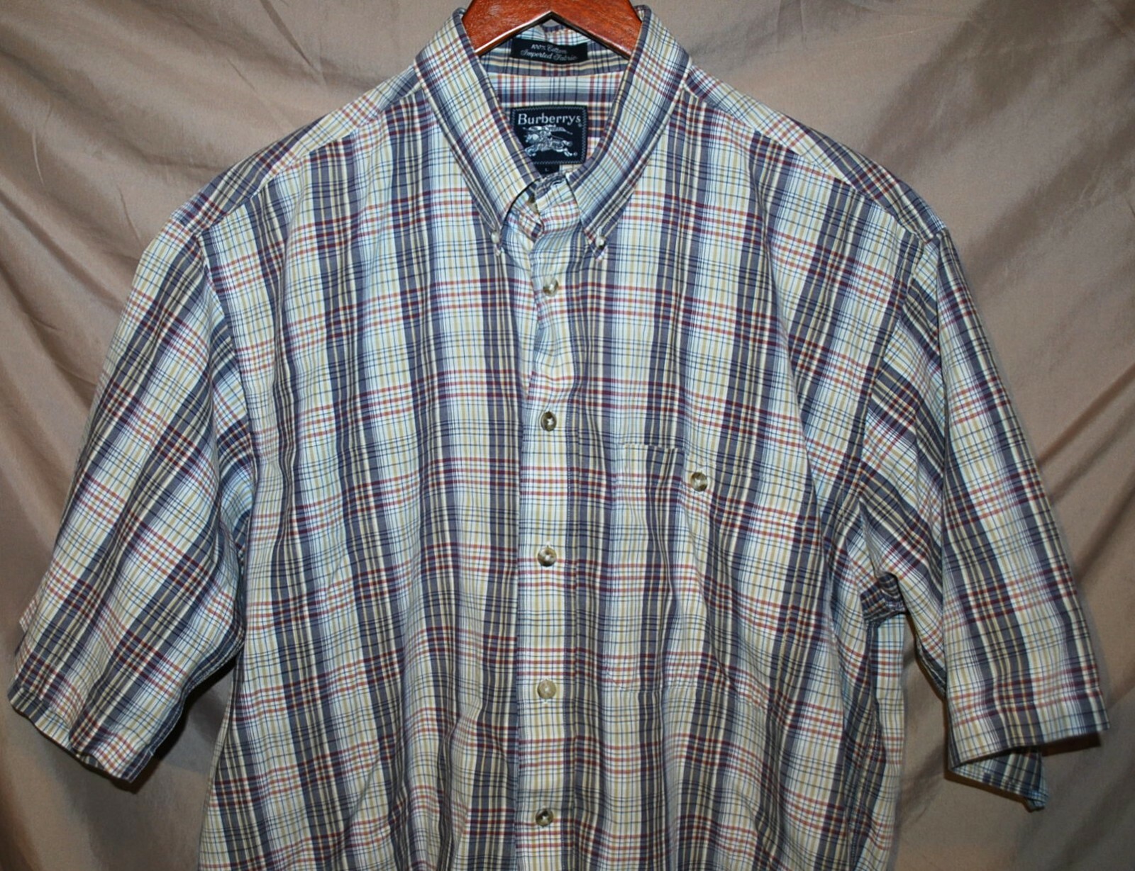 Vintage Burberrys Made In USA Short Sleeve Button-Down Plaid Vintage Burberrys Made In USA Short Sleeve Button-Down Plaid