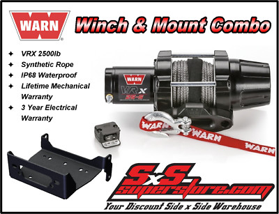 2500lb WARN VRX 25-S Winch Mount Combo: Honda Foreman 400 450 1995-2004