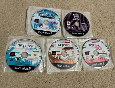 Lot Of 5 PlayStation 2 PS2 Games SINGSTAR Guitar Hero Dance Revolution DISC ONLY