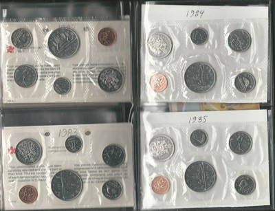 (16) PL SET 1970 to 1985. Large lot. Nice run in a ROYAL CANADIAN MINT book
