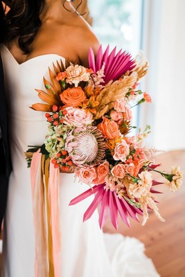 Tropical bridal bouquet bouquet island beach bouquet silk payment plan available