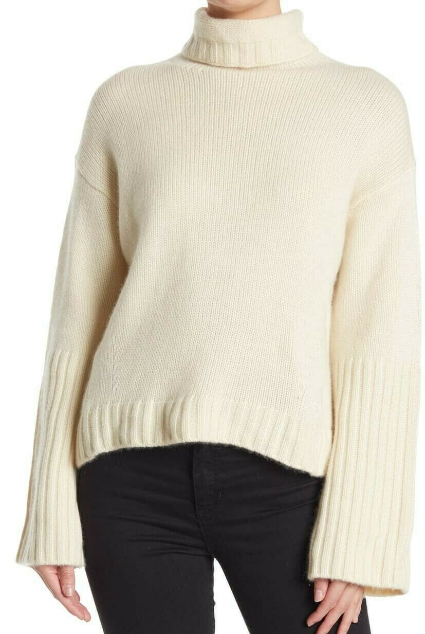 Pre-owned Allsaints Brand Cashmere Turtleneck Sweater From All Saints Chalk White Size S