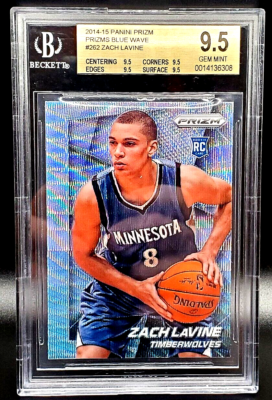 ZACH LAVINE 14-15 PANINI PRIZM BLUE WAVE PRIZM ROOKIE RC BULLS SSP 