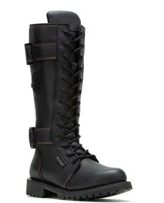 HARLEY-DAVIDSON HARLEY-DAVIDSON WOMEN'S BELHAVEN 14-IN BLACK WATERPROOF MOTORCYCLE BOOTS D87299
