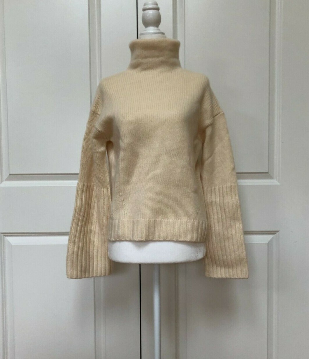 Pre-owned Allsaints Brand Cashmere Turtleneck Sweater From All Saints Chalk White Size S