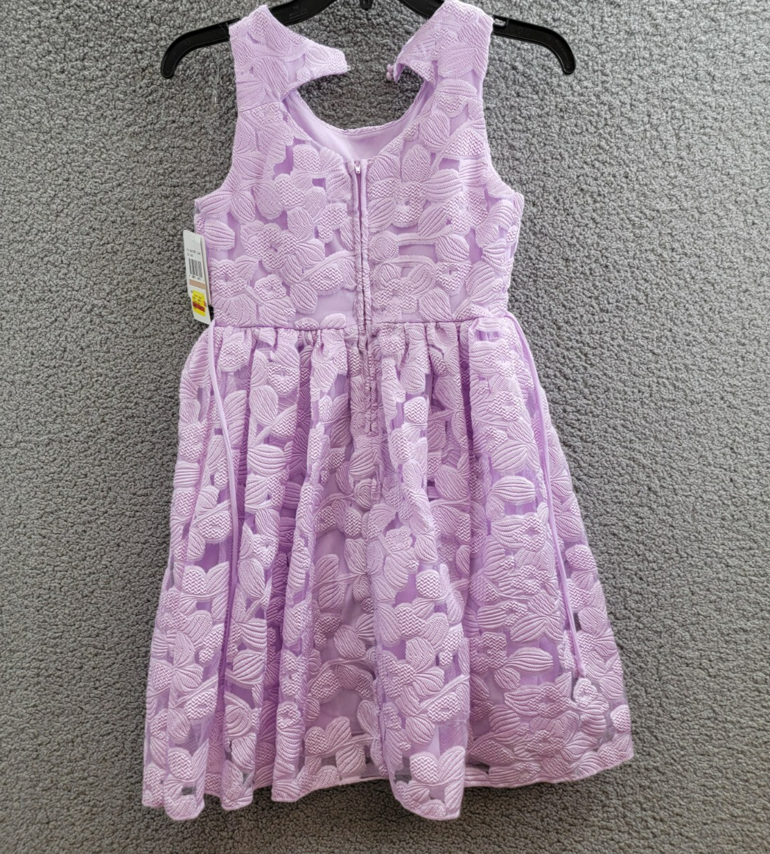 Speechless Sleeveless Floral Jacquard Dress Big Girls' 12 Lilac Button Zip Back - Picture 12 of 18