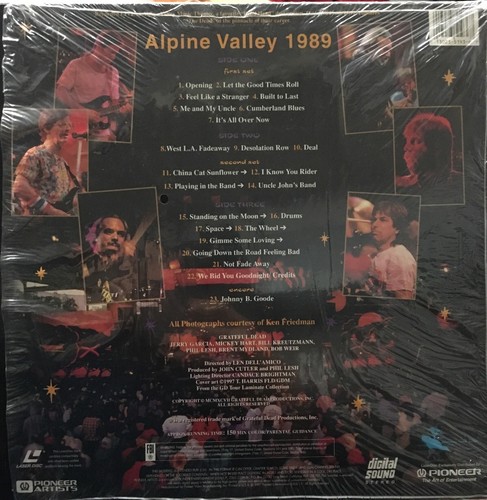 Grateful Dead Downhill From Here Alpine Valley 1989 Laserdisc LD Rare