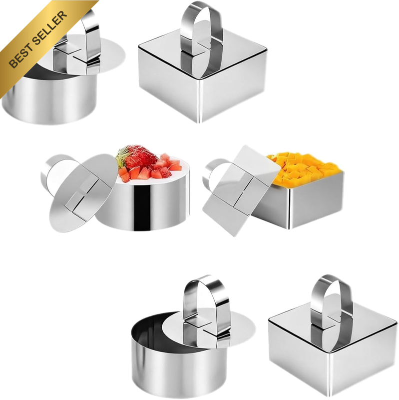 6 PCS Ø 8 Cm Cake Rings, Stainless Steel Mousse Ring, 8 Cm Pastry, Crumpet Rings