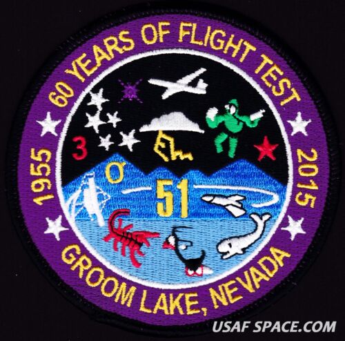 USAF GROOM LAKE, NV. - 60 YEARS OF FLIGHT TEST - AREA-51 - COMMEMORATIVE  PATCH