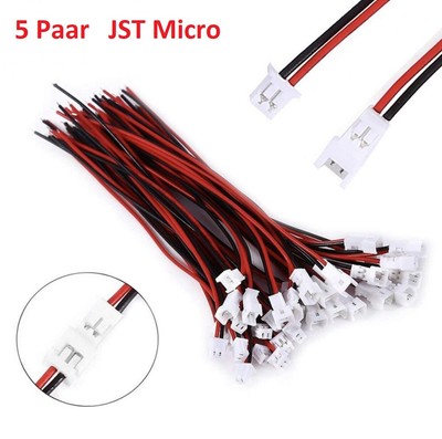 2 Stück 2Pin Mini JST XH 2.5mm 2.5 Stecker 15cm Kabel 1 Set Buchse JST-XH