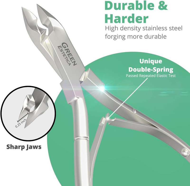 Greenman Professional Stainless Steel Cuticle Trimmer - Nail Nipper with Double