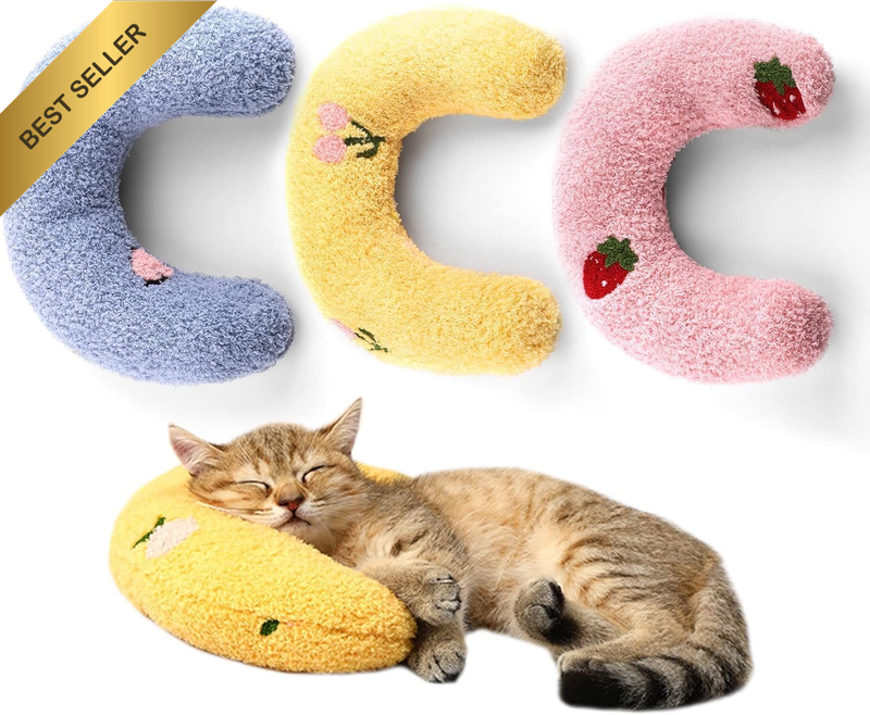 3 PCS Cat Pillows for Indoor Cat and Small Dog, Calming Dog Pillows, Half Donut