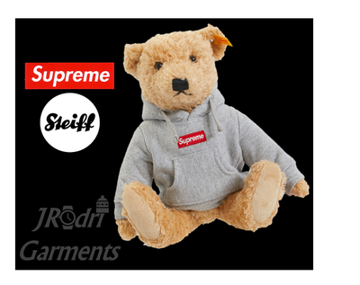 teddy bear with supreme hoodie