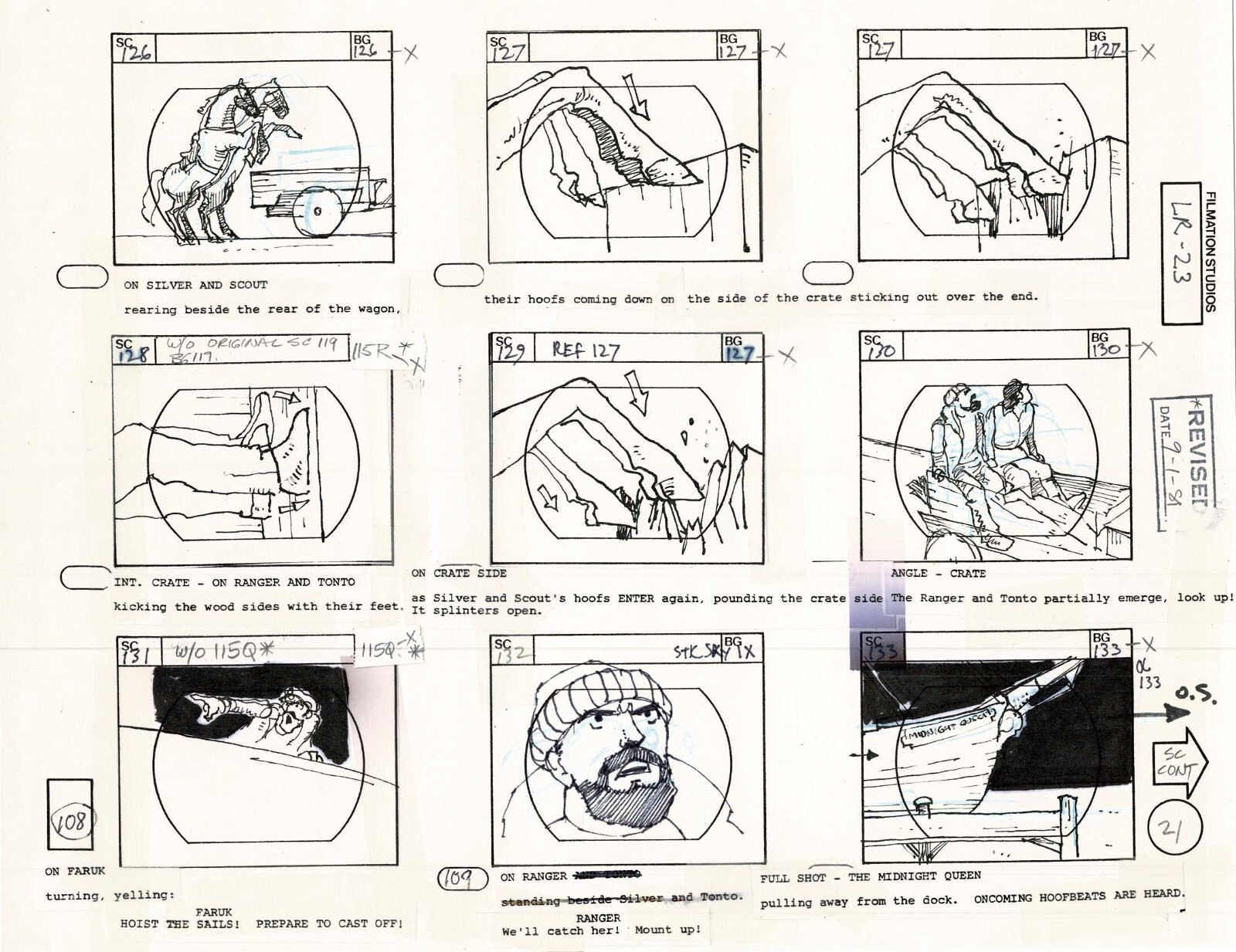 Charlotte　STORYBADRD Episode1 Lone Ranger Western Storyboard Animation Animation Page