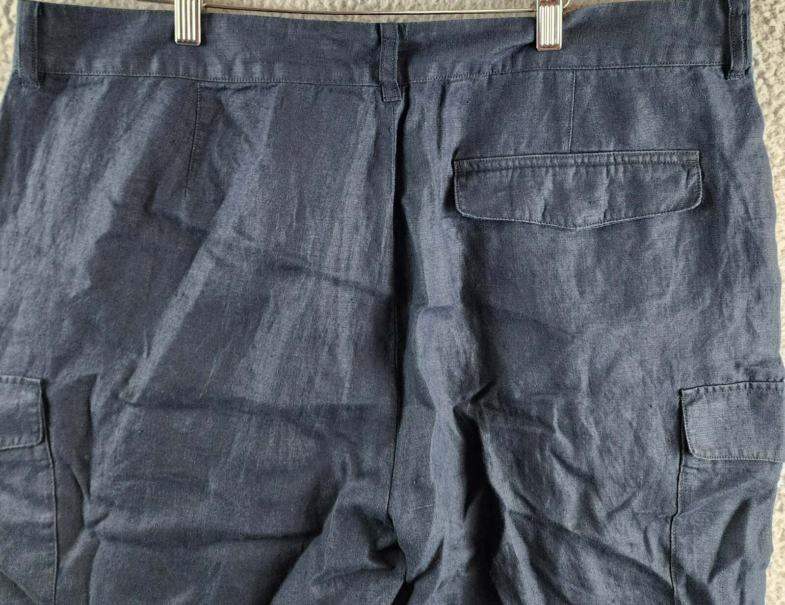 Vince Garment-Dyed Hemp Cargo Shorts Men's 38 Coastal Blue Button Zip Closure - Picture 15 of 15