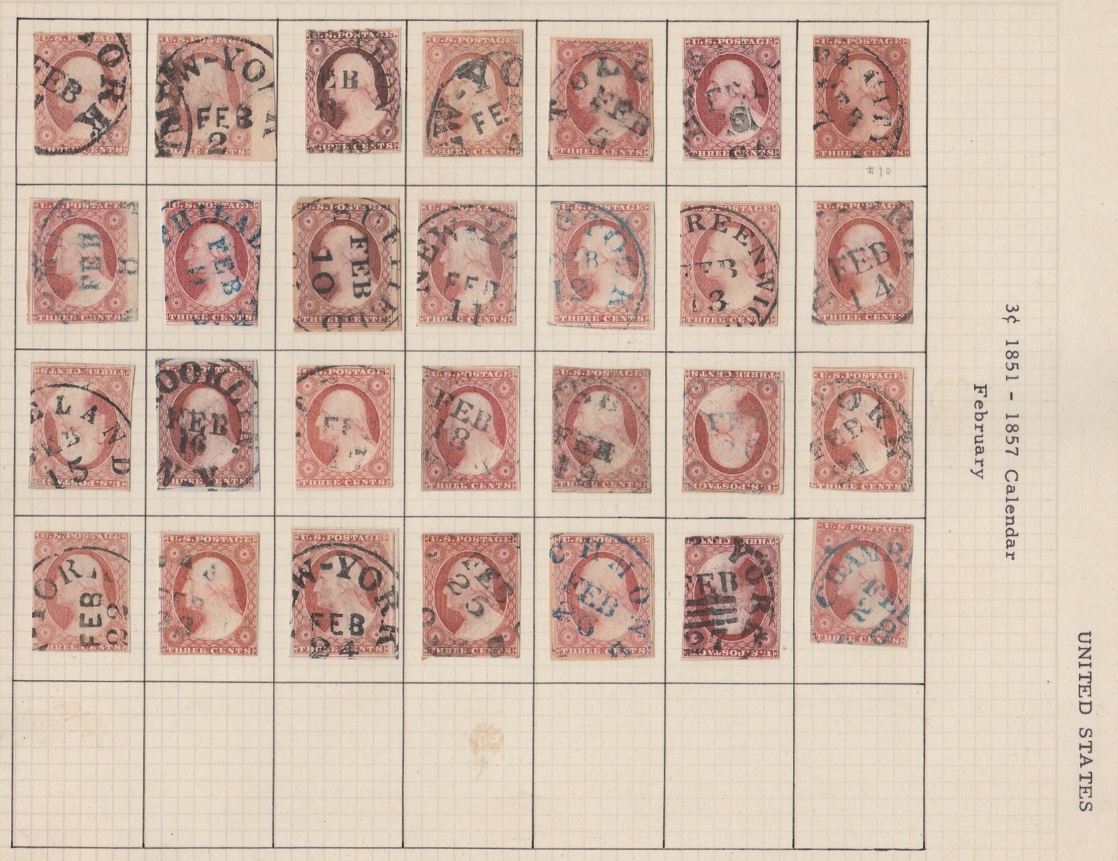 KS-1077 360 SC# 11 & 10's & 2 RARE PLUM? DATED CANCEL  CALENDAR  JAN 1 - DEC 31