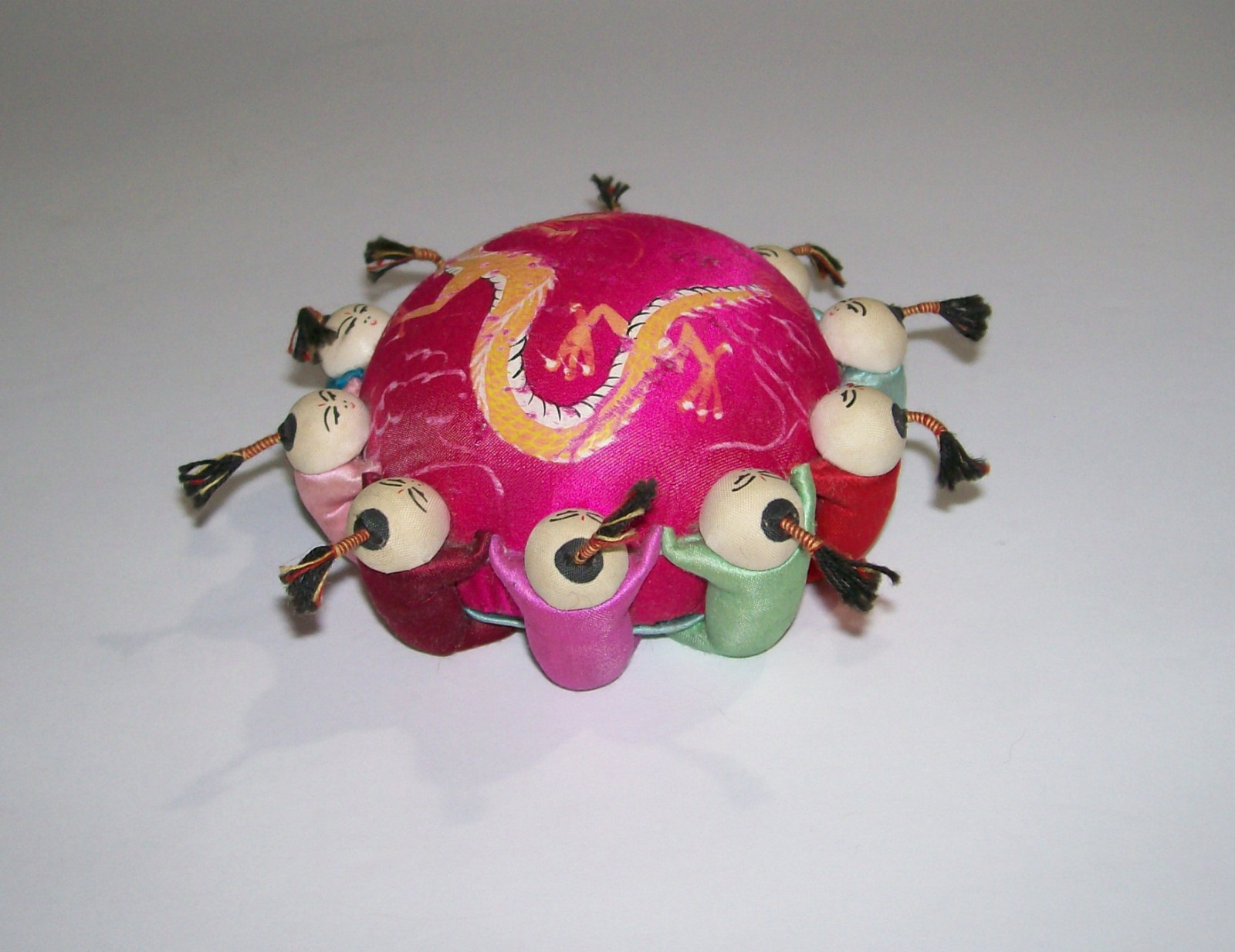 Vintage CHINESE ASIAN TOMATO PIN CUSHION Sewing Notion
