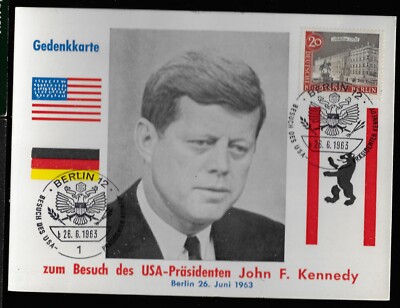 1963 John Kennedy European Visit Ich Bin Ein Berliner Trip German Postcard #2