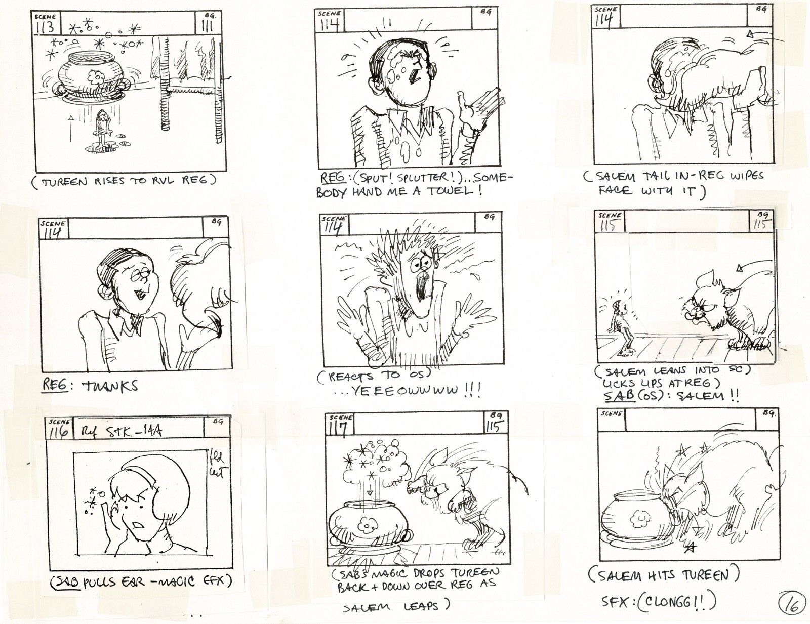 Sabrina Teenage Witch 1970 Production Animation Storyboard