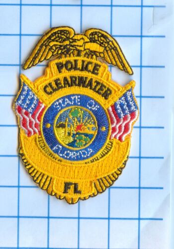 Police Patch  - Embroidered Mini - Florida - Clearwater (Yellow)