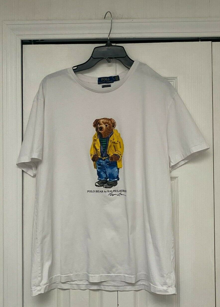 Polo Ralph Lauren White Signature Teddy Bear Yellow Rain Polo Ralph Lauren White Signature Teddy Bear Yellow Rain