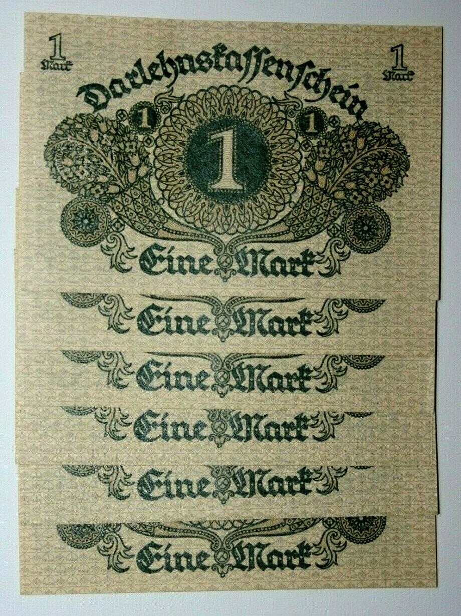 1920 Germany - Weimar Republic 6 Consecutive 1 Mark Notes - Unc - 571460-65