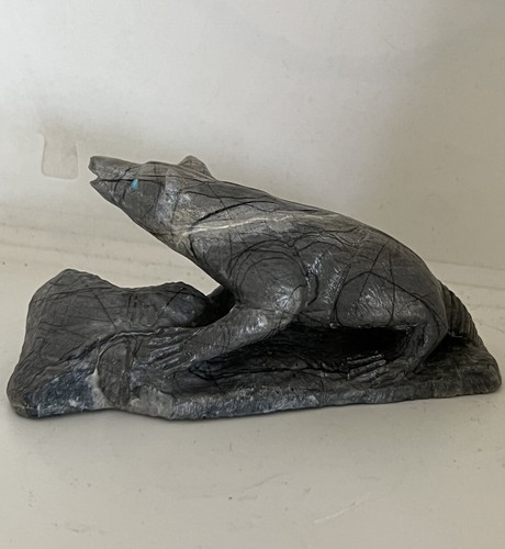 彫刻 Hidek Zuni Honey Badger Fetish Herbert Him *SIGNED* Carved Picasso