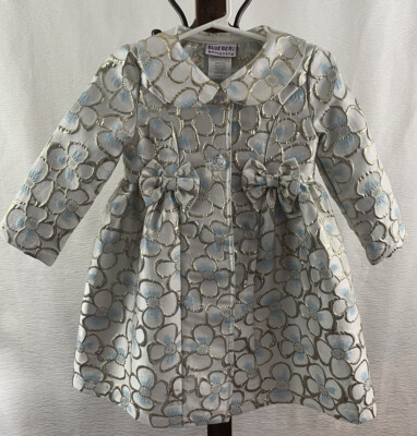 Blueberi Boulevard Toddler Girls 3T Thin Floral Brocade Unlined Overcoat Easter