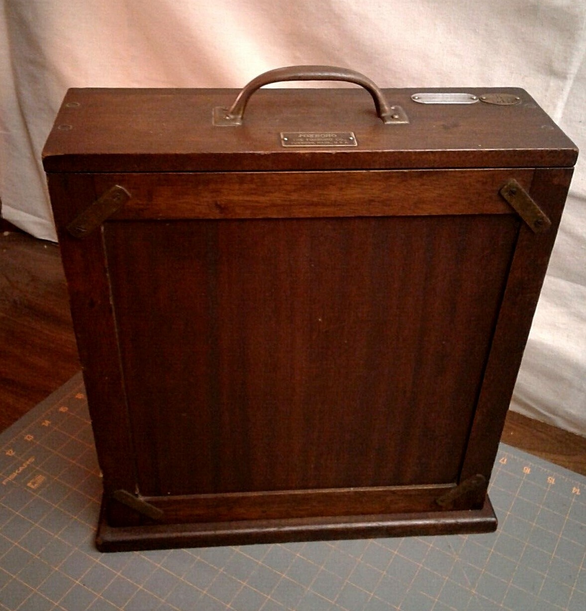 Foxboro Portable Thermometer Recorder in Mahogany Case ANTIQUE