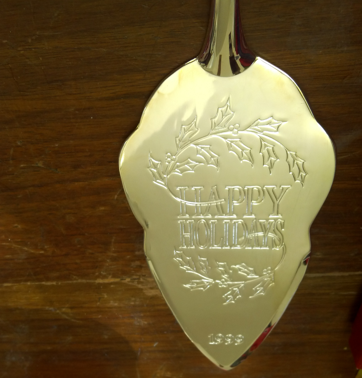 Wm. Rogers & Son Silverplated Happy Holidays 1999 Christmas Pie Cake Server