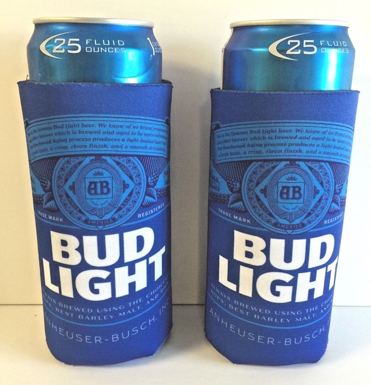 Bud Light Beer 24 oz. Koozie - Set of 2 - Fits 25 oz Extra