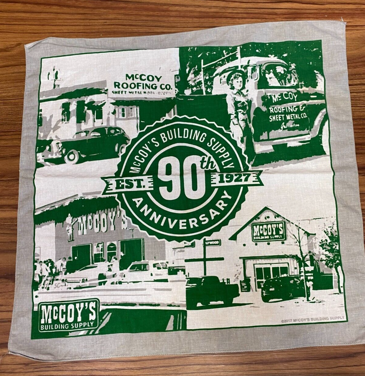McCoy's Building Supply Center Advertising Western Bandana Handkerchief 90th Ann