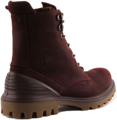 Pre-owned Ecco Tredtray Leather Ankle Boots Burgundy Womens Uk 3 - 8