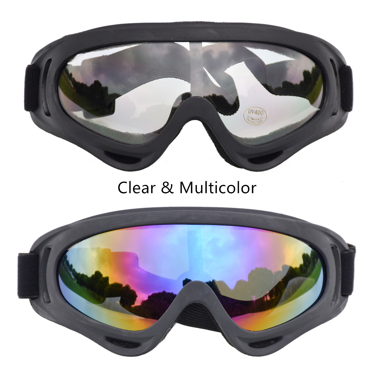 2Pcs Motocross Dirt Bike Goggles Motorcycle Eyewear ATV UTV Offroad